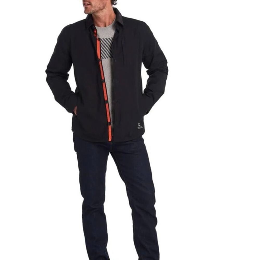 Barbour Black Jacket with Orange Trim